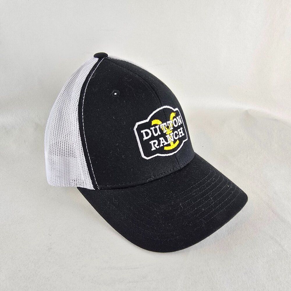 Yellowstone Dutton Ranch Hat Mens Adjustable Trucker Black Mesh Back Cap Western